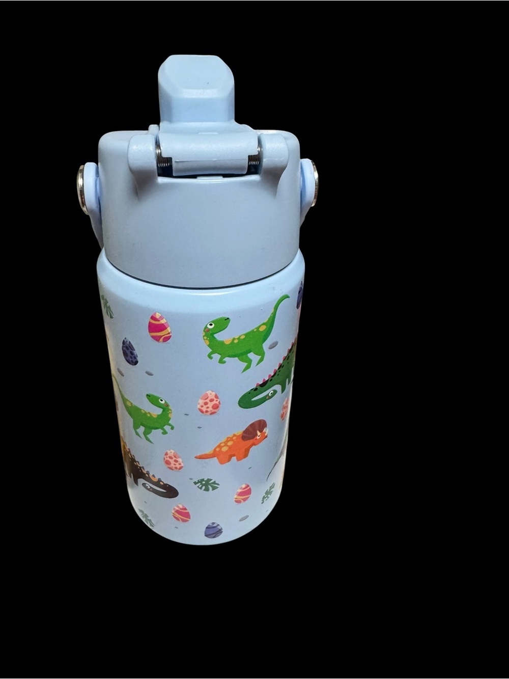 Yawbay Kids Light Blue Dinosaur Flip-Top Water Bottle